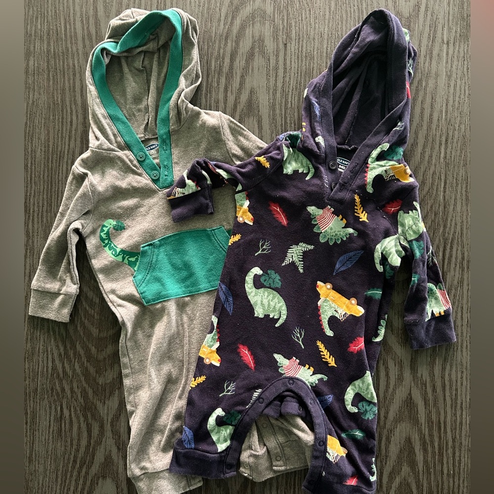 3-6 month dinosaur one piece, long sleeve and long pants outfit!